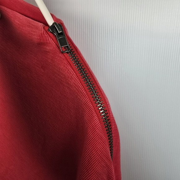 Free People We The Free Womens Nikaka Thermal Knit Top Zip Shoulder Size XS Red - Picture 9 of 15